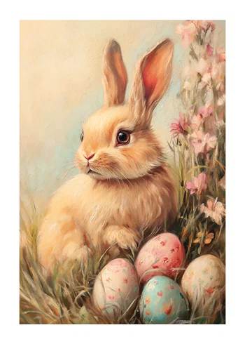 Poster Golden Fur And Painted Eggs