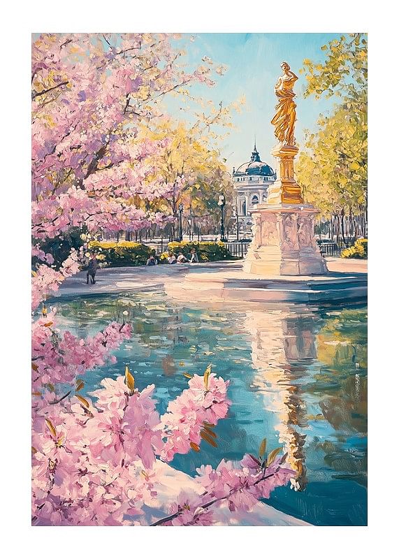 Poster Blossoms By The Fountain Of Elegance