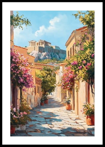 Poster Blooming Path To The Acropolis