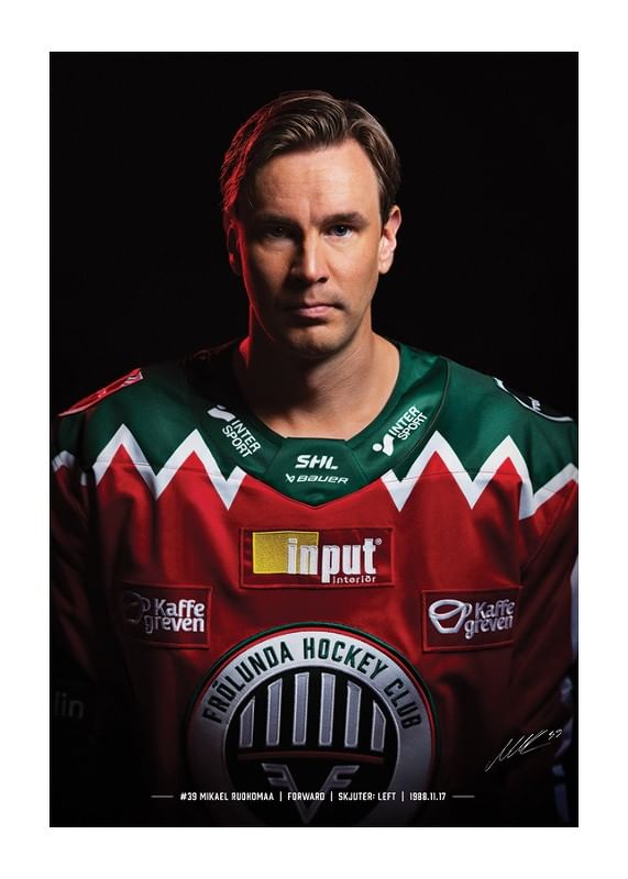 Poster Mikael Ruohomaa #39 Frölunda HC 2024/2025