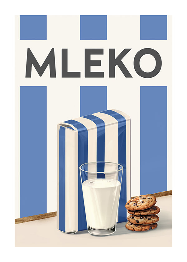 Plakat Mleko Niebieski