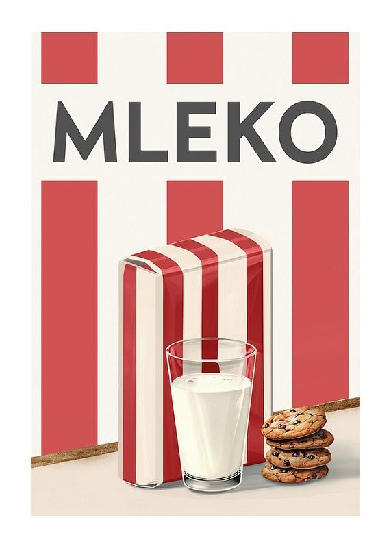 Plakat Mleko Czerwony