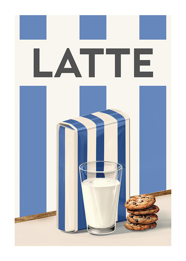 Poster Latte Blu