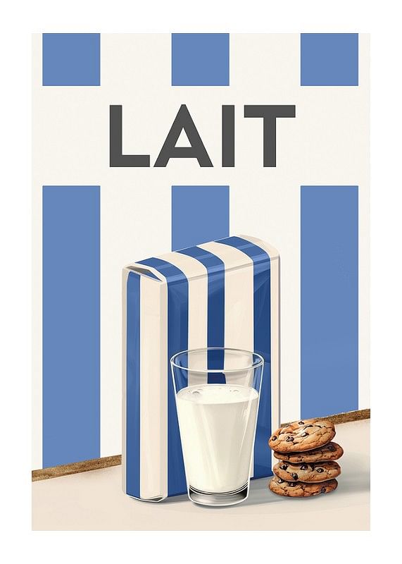 Affiche Lait Bleu