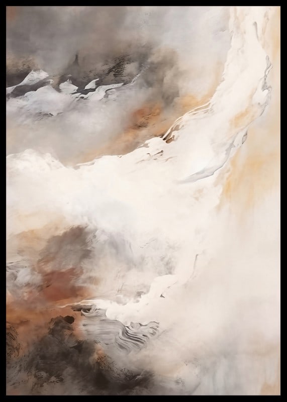 Abstract painting with soft layers in beige, brown and gray-12