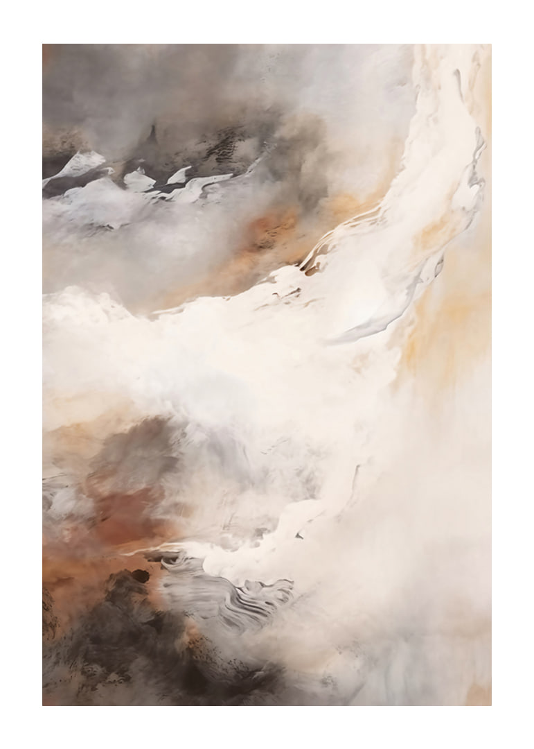 Abstract painting with soft layers in beige, brown and gray-12