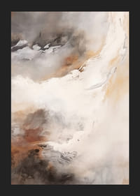 Abstrakt målning med mjuka lager i beige, brun och grå-5