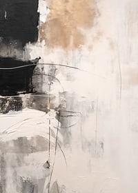 Abstrakt målning med beige, svart och gråa block i lager-7