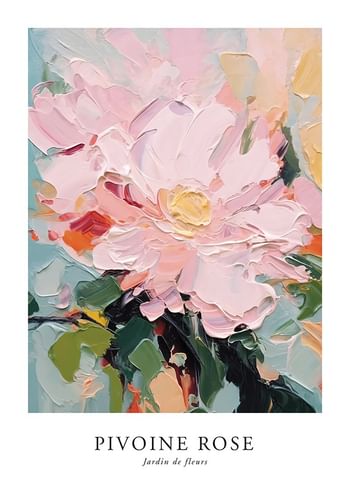 Poster Pivoine Rose