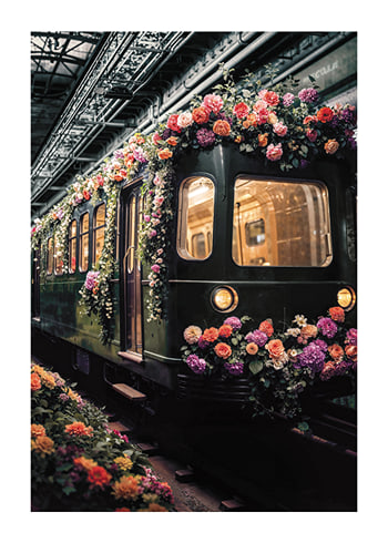 Plakat Train En Fleurs