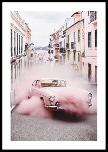 Plakat Mercedes-Benz 300 SL 1963 In Pink