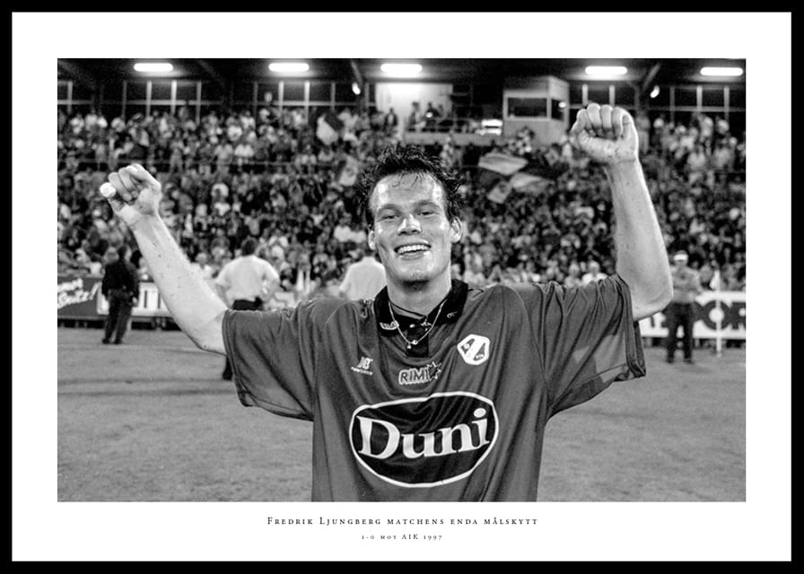 Fredrik Ljungberg firar segern 1997 mot AIK-12