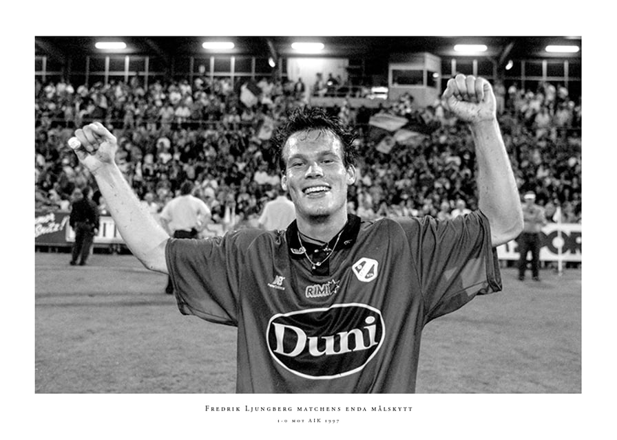 Fredrik Ljungberg firar segern 1997 mot AIK-12