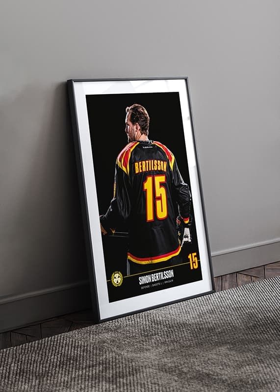 Poster Simon Bertilsson #15 Brynäs IF 2023/2024 crossfade