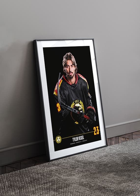 Poster Tyler Vesel #23 Brynäs IF 2023/2024 crossfade
