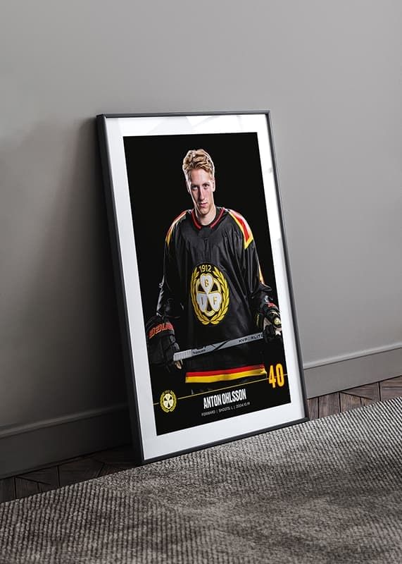 Poster Anton Ohlsson #40 Brynäs IF 2023/2024 crossfade
