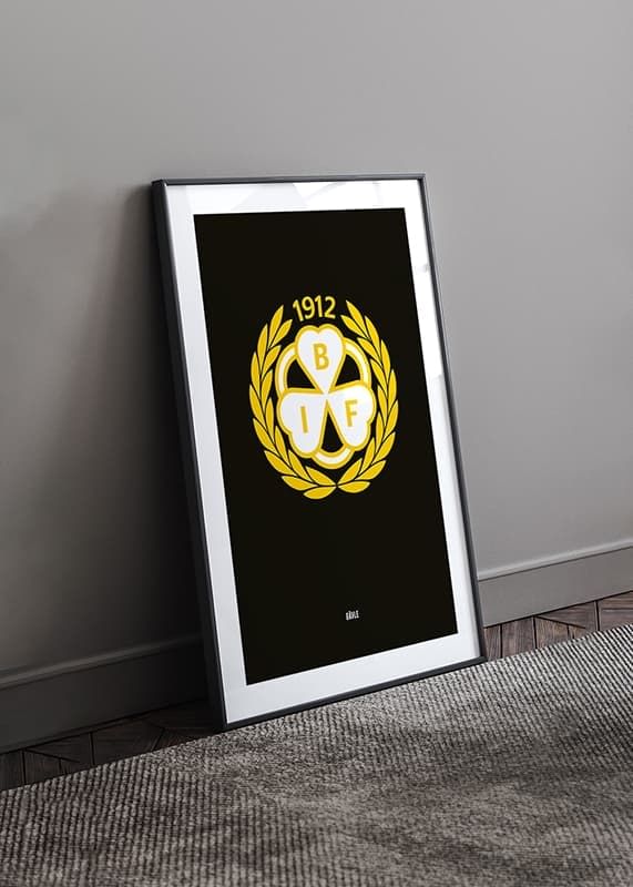 Poster Logo Brynäs IF Svart crossfade