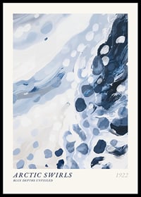 Abstract blue and white swirls with dots in watercolor style-0