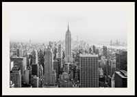 Black and white panoramic view of the Empire State Building in New York-2