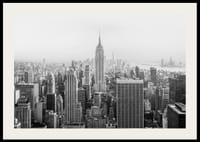 Black and white panoramic view of the Empire State Building in New York-2
