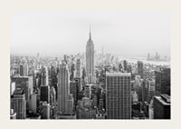 Black and white panoramic view of the Empire State Building in New York-3