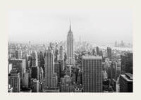 Black and white panoramic view of the Empire State Building in New York-3