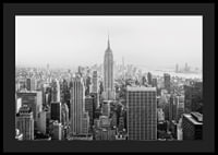 Black and white panoramic view of the Empire State Building in New York-4