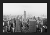 Black and white panoramic view of the Empire State Building in New York-5