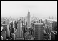 Black and white panoramic view of the Empire State Building in New York-6