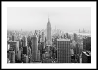 Black and white panoramic view of the Empire State Building in New York-0