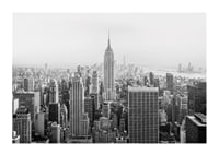 Black and white panoramic view of the Empire State Building in New York-1