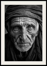 Black and white portrait of elderly man with clear facial features-4