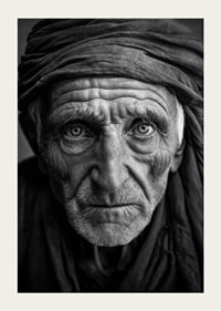 Black and white portrait of elderly man with clear facial features-5