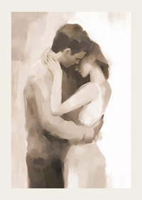 Absztrakt festett sziluettek párokról, közel egymáshoz, bézs tónusok-3