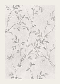Abstract thin branches with small leaves in gray tones against light background-3