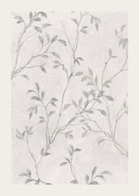 Abstract thin branches with small leaves in gray tones against light background-3