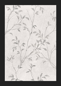 Abstract thin branches with small leaves in gray tones against light background-5