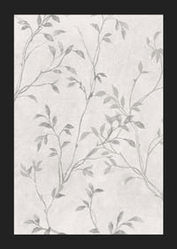Abstract thin branches with small leaves in gray tones against light background-5