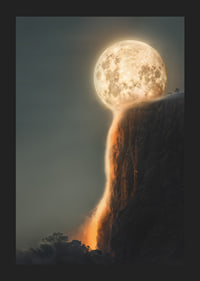 Abstract moon melting and forming lava over rock-5