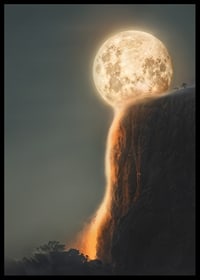 Abstract moon melting and forming lava over rock-6