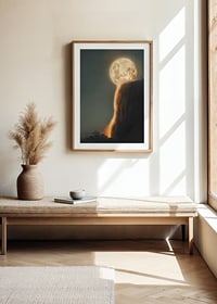 Abstract moon melting and forming lava over rock-8
