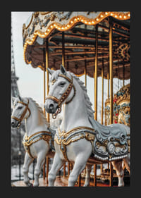 Fotografia di cavalli da giostra con dettagli decorativi a Parigi-5