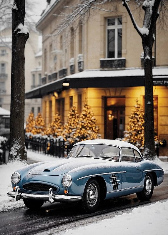 Vintage Car In Winter-12