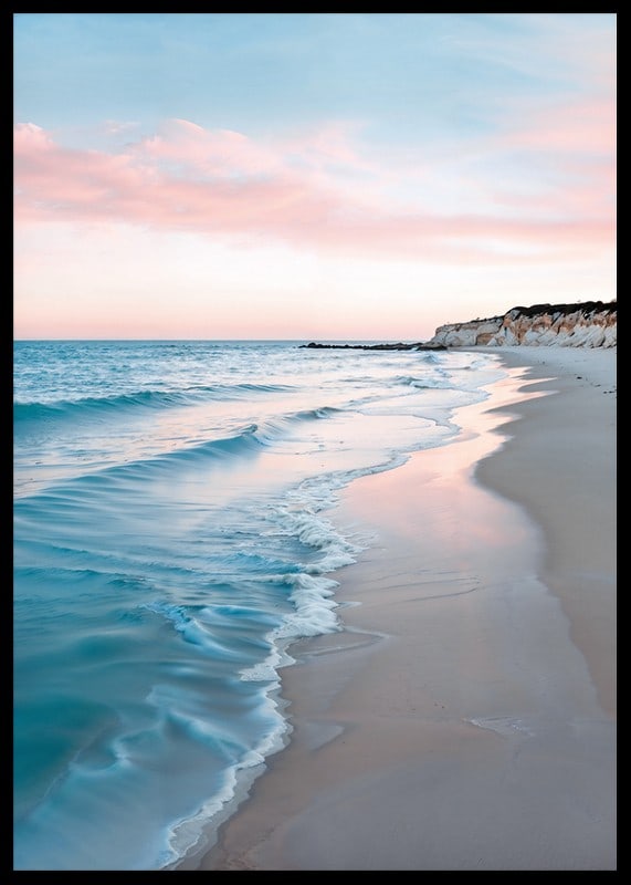 Fotografi av strand med blått hav och rosa kvällshimmel-12