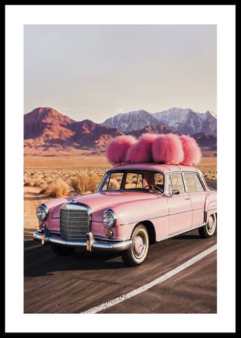 Poster Mercedes-Benz Vintage Pink