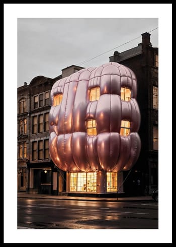 Poster Pink Balloon Building