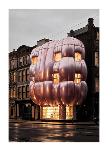 Plakat Pink Balloon Building