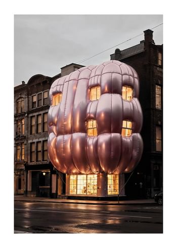 Poster Pink Balloon Building