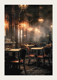 Photographic motif of an old-fashioned cafe environment in brown tones-3