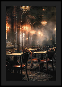 Photographic motif of an old-fashioned cafe environment in brown tones-4